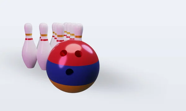 Bowling Day Armenia Flag Rendering Left View — 스톡 사진