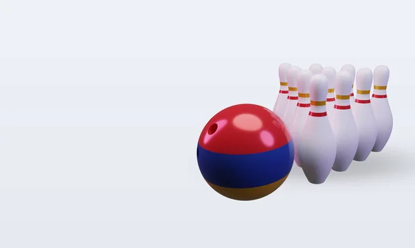 Bowling Day Armenia Flag Rendering Right View — 스톡 사진