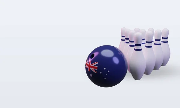 Bowling Day Australia Flag Rendering Right View —  Fotos de Stock