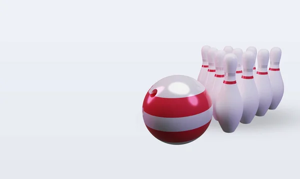 Bowling Day Austria Flag Rendering Right View — 스톡 사진