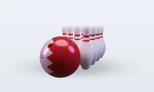 Bowling Day Bahrain Flag Rendering Front View — 스톡 사진