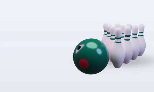 Bowling Day Bangladesh Flag Rendering Right View — 스톡 사진