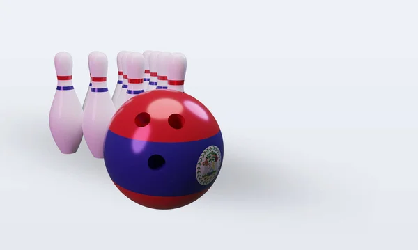 Bowling Day Belize Flag Rendering Left View — 스톡 사진