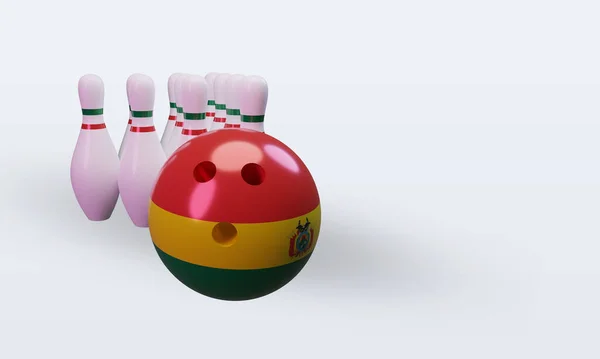 Bowling Day Bolivia Flag Rendering Left View — 스톡 사진