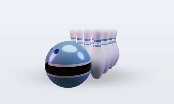 Bowling Day Botswana Flag Rendering Front View — Stockfoto