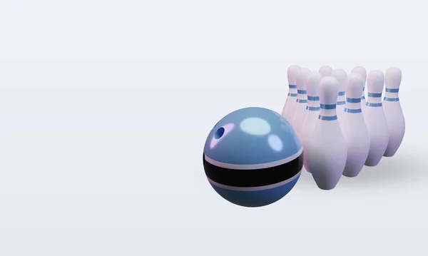 Bowling Day Botswana Flag Rendering Right View — 스톡 사진