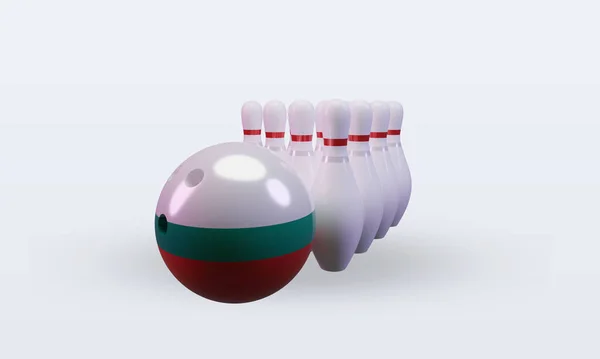 Bowling Day Bulgaria Flag Rendering Front View — Stockfoto