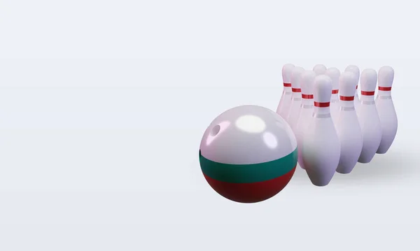 Bowling Day Bulgaria Flag Rendering Right View — 스톡 사진
