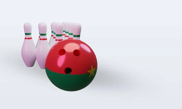 Bowling Day Burkina Faso Flag Rendering Left View — Stock fotografie