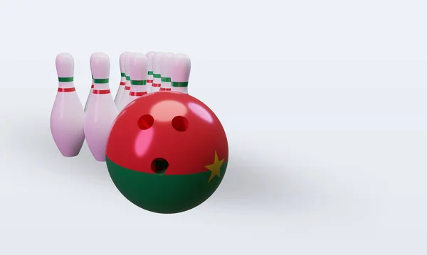 Bowling Day Burkina Faso Flag Rendering Left View — Stockfoto