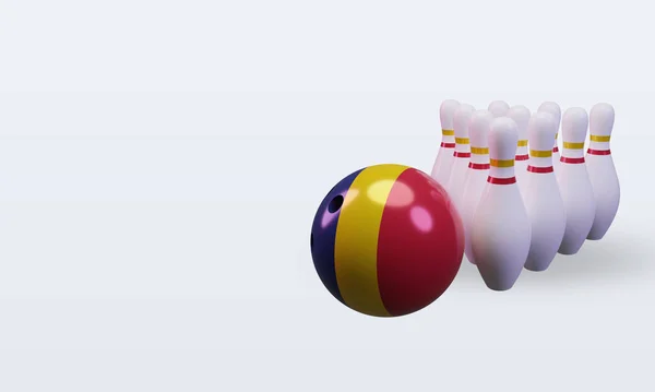 Bowling Day Chad Flag Rendering Right View — 스톡 사진