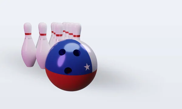 Bowling Day Chile Flag Rendering Left View — Stock Photo, Image