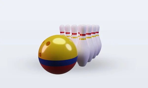 Bowling Day Colombia Flag Rendering Front View — Stockfoto