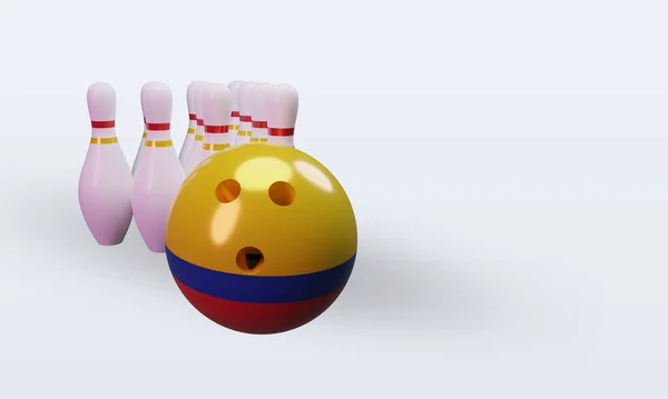 Bowling Day Colombia Flag Rendering Left View — 스톡 사진