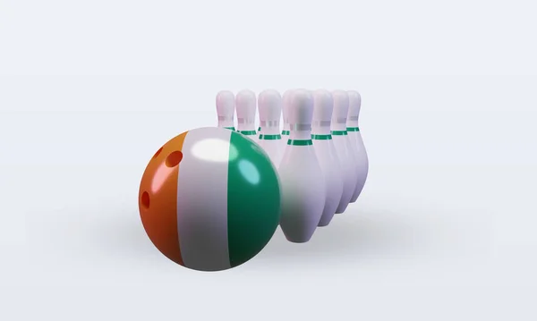 Bowling Day Cote Divoire Flag Rendering Front View — 스톡 사진