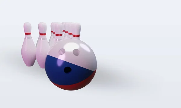 Bowling Day Czech Republic Flag Rendering Left View — 스톡 사진