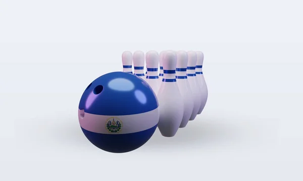 Bowling Day Salvador Flag Rendering Front View — Stockfoto