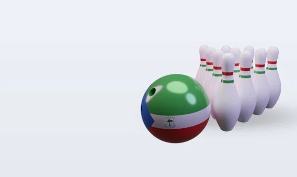 Bowling Day Equatorial Guinea Flag Rendering Right View — Zdjęcie stockowe