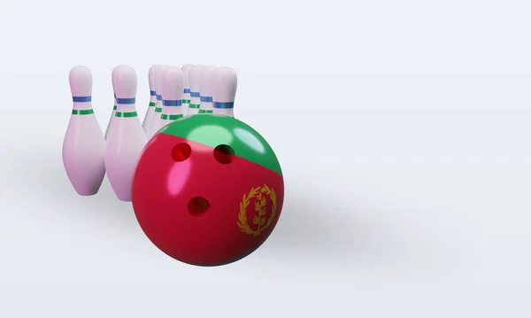 Bowling Day Eritrea Flag Rendering Left View — Stockfoto