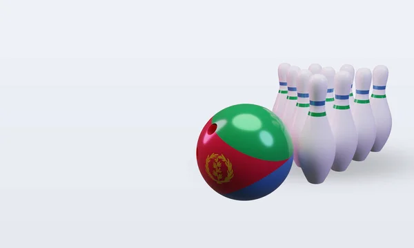 Bowling Day Eritrea Flag Rendering Right View — Stockfoto