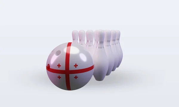 Bowling Day Georgia Flag Rendering Front View — Stockfoto