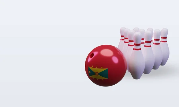 Bowling Day Grenada Flag Rendering Right View — Stockfoto