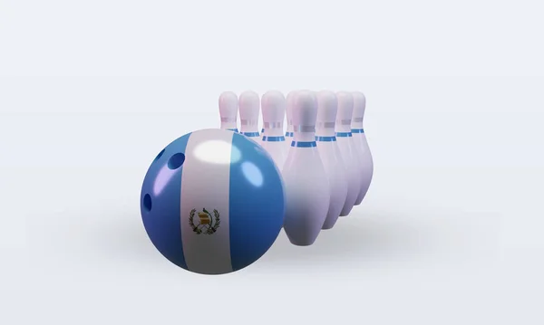 Bowling Day Guatemala Flag Rendering Front View — 스톡 사진