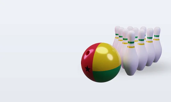 Bowling Day Guinea Flag Rendering Right View — Stockfoto