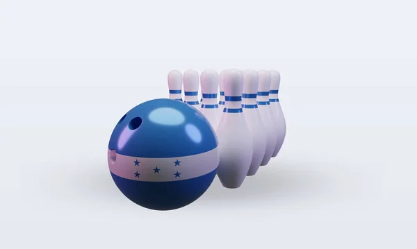 Bowling Day Honduras Flag Rendering Front View — Stockfoto