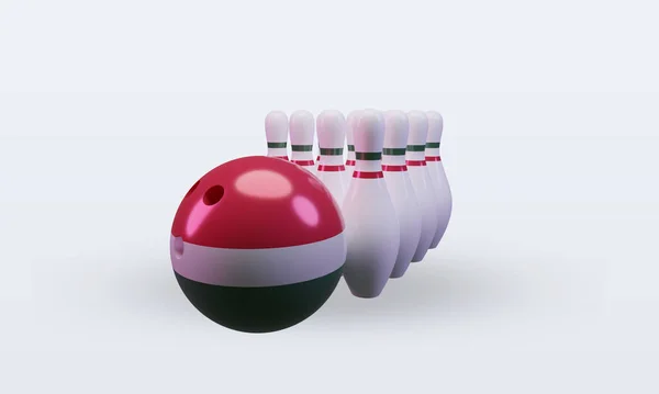 Bowling Day Hungary Flag Rendering Front View — Stockfoto