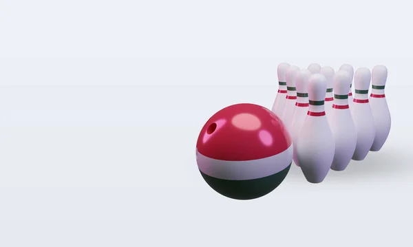 Bowling Day Hungary Flag Rendering Right View — 스톡 사진
