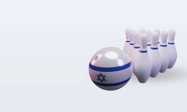 Bowling Day Israel Flag Rendering Right View — Photo