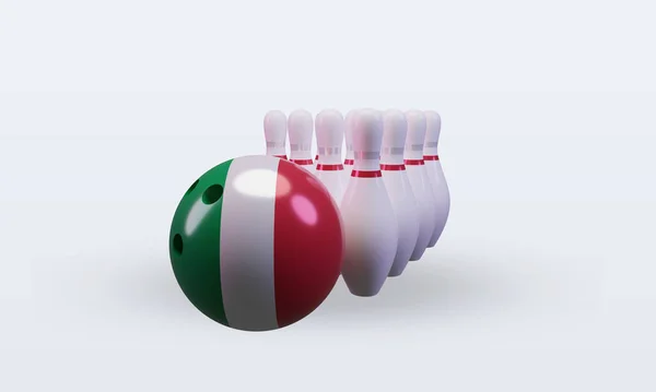 Bowling Day Italy Flag Rendering Front View — Foto Stock