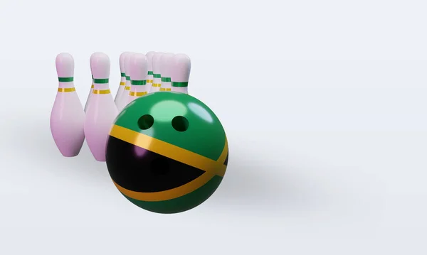 Bowling Day Jamaica Flag Rendering Left View — 스톡 사진
