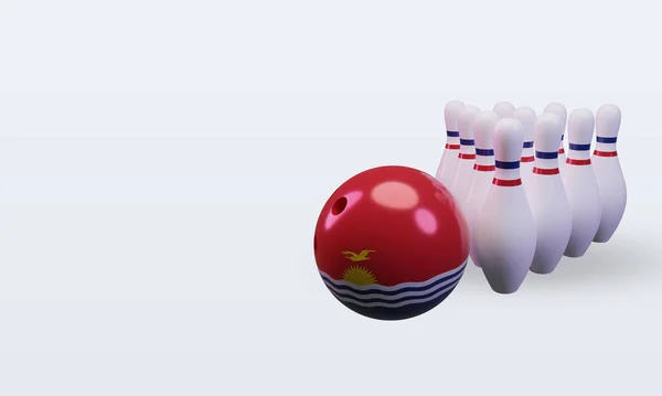 Bowling Day Kiribati Flag Rendering Right View — Stockfoto