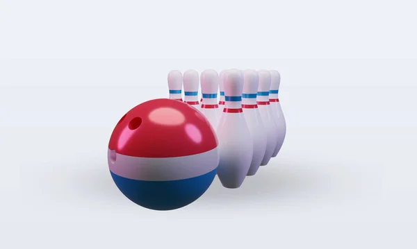 Bowling Day Luxembourg Flag Rendering Front View — Stockfoto