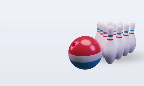 Bowling Day Luxembourg Flag Rendering Right View — 스톡 사진