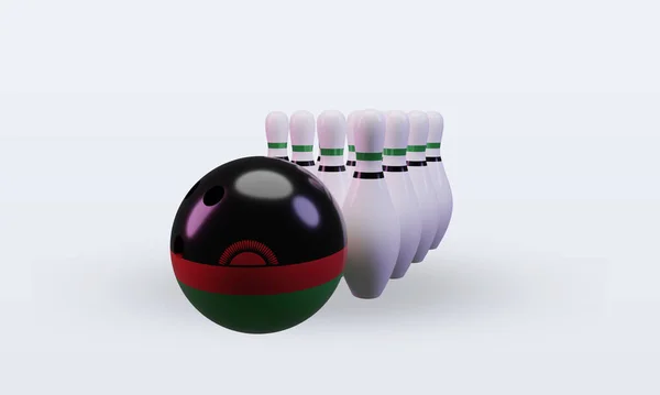 Bowling Day Malawi Flag Rendering Front View — 스톡 사진