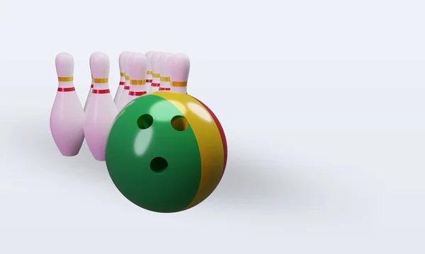 Bowling Day Mali Flag Rendering Left View — Stockfoto