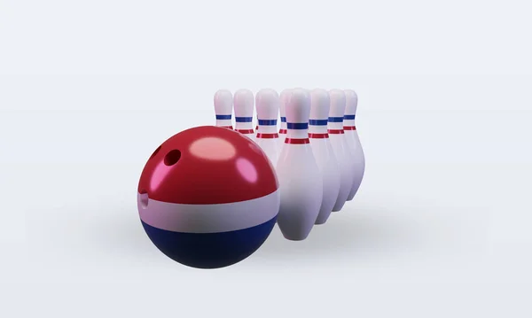 Bowling Day Netherlands Flag Rendering Front View — 스톡 사진