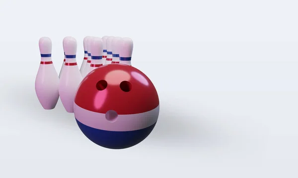 Bowling Day Netherlands Flag Rendering Left View — 스톡 사진