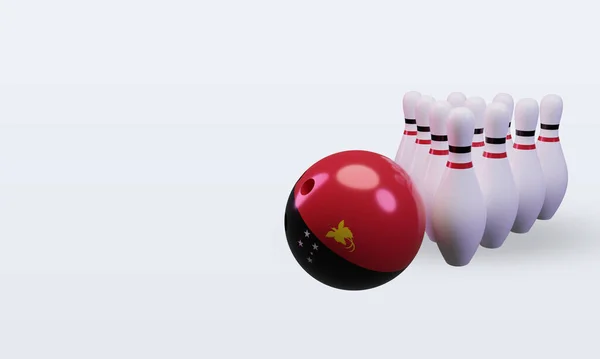 Bowling Day Papua New Guinea Flag Rendering Right View — ストック写真