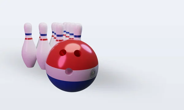 Bowling Day Paraguay Flag Rendering Left View — 스톡 사진