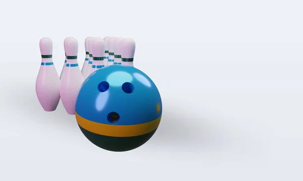 Bowling Day Rwanda Flag Rendering Left View — 스톡 사진