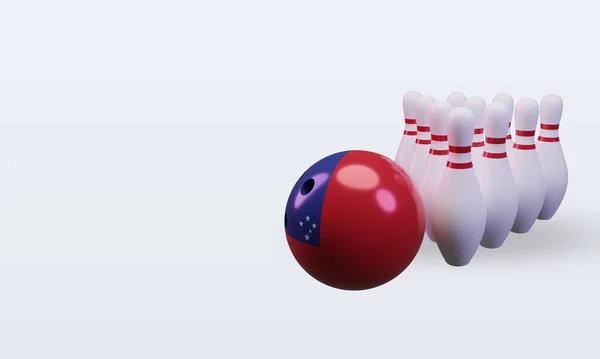 Bowling Day Samoa Flag Rendering Right View — 스톡 사진