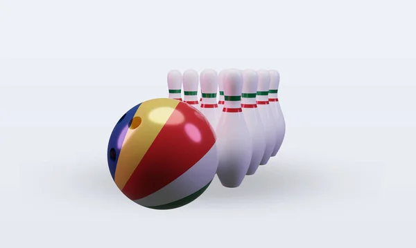 Bowling Day Seychelles Flag Rendering Front View — 스톡 사진