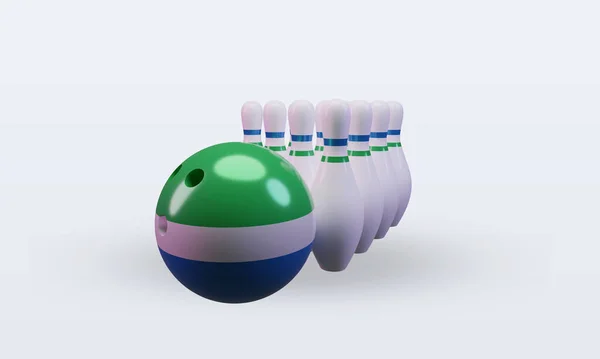 Bowling Day Sierra Leone Flag Rendering Front View — Stockfoto