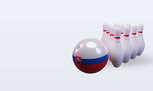 Bowling Day Slovakia Flag Rendering Right View — Fotografia de Stock