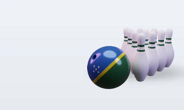 Bowling Day Solomon Islands Flag Rendering Right View — ストック写真