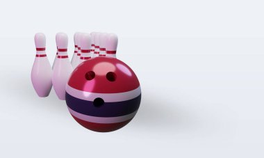3d bowling day Thailand flag rendering left view